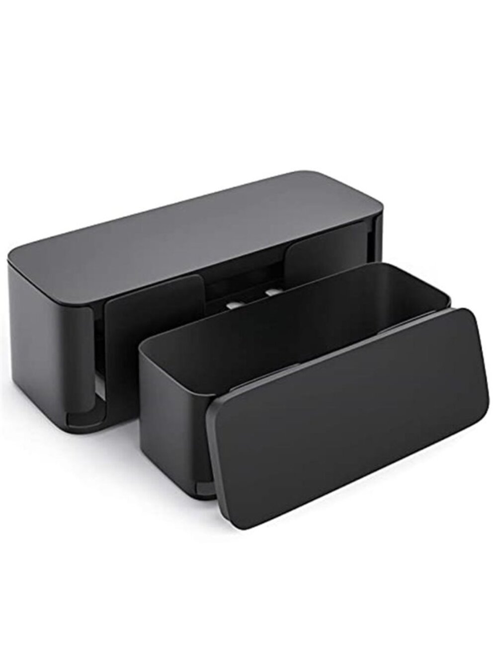 Cable Management Box 2 Pack Cord Hider Organizer Pet Child Proof Black Floor